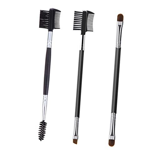 VICASKY 3Pcs Dual Head Eyebrow Eyelash Comb Grooming Portable Makeup Brush for Eyebrow Shaping and Eyelash Grooming Durable Beauty Tool for Efficient Makeup Application