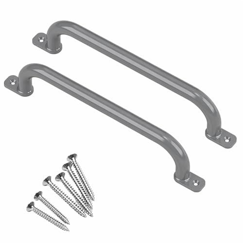 Image of 48cm Long Metal Playground Safety Handle Monkey Bars for Kids Backyard (Pack of 2), Jungle Gym for Indoor Outdoor Playground Playset Handle Accessories for Playhouse, Grey