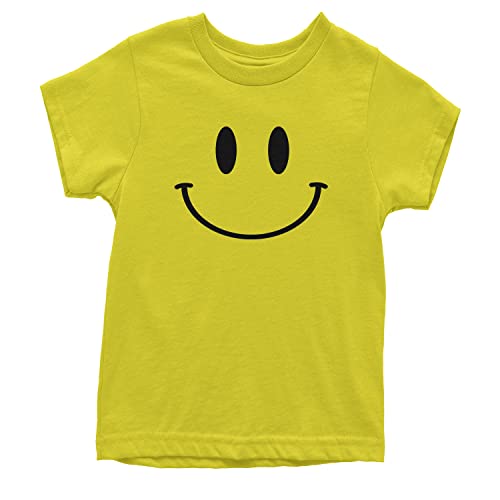 Expression Tees Youth Big Smile Face T-Shirt Small Yellow