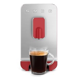 Smeg BCC01RDMUS Fully Automatic Espresso Machine, Red 3 preset buttons for Espresso Cappuccino and Coffee Adjustable Grinder for Whole Beans Smeg BCC01RDMUS Fully Automatic Espresso Machine Red 3 preset buttons for Espresso Cappuccino and Coffee Adjustable Grinder for Whole Beans