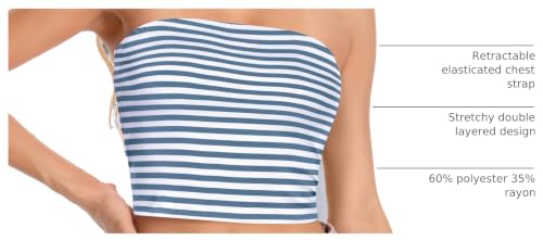 Image of Summer Tube Tops Basic Crop Tops for Women Strapless Tank Bandeau Shirts
