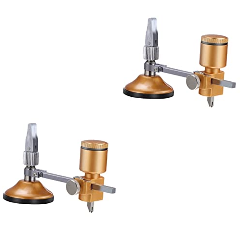COHEALI 2 Piezas Cuchillo De Brújula De Vidrio Pátina Para Vidrieras Cortador De Vidrio Circular Ajustable Herramienta De Corte De Vidrio Tipo Compases Cortavidrios Cerámica Oro Aleación