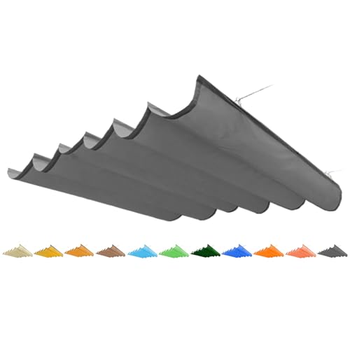 LXBAMKEA Vela Retráctil Wave Sombrilla, Exterior Impermeable Toldo Alambre Corredizo, Anti-UV Protección Solar para Pérgola, Porche Terraza Jardín Onda