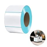 QEAS 400 Stück Thermo Etiketten 40x30mm, Klebeetiketten zum Beschriften, Selbstklebende Wasserfeste Etikettenrolle, Preisschilder Lebensmittel Adressetiketten für Büro Küche Marmelade, Weiße