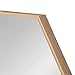Kate and Laurel Rhodes Modern Hexagon Wall Mirror, 22 x 31, Natural Teak, Chic Geometric Mirror for Wall