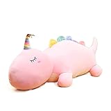 hugging pillow anime size Dinosaurier Hugging Pillow Plush: 100cm, Rosa. Daunen Baumwolle. Augen geschlossen, süßer Ausdruck, bunte Hörner, bonbonfarbener Rücken, verspielt und süß. Weiche Plüschkissen können Stress abbauen und Ihre Stimmung beruhigen. Es kann als Nickerchen, Kissen, Büro-Nickerchenkissen oder Plüschtier verwendet werden. Damit erfüllen alle Ihre Bedürfnisse.