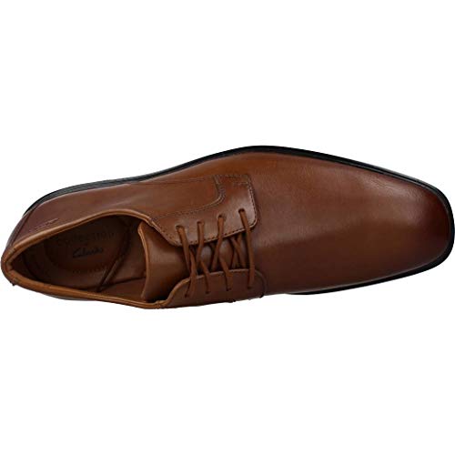 Image of Clarks Mens Bensley Lace Dark Tan Lea Derby