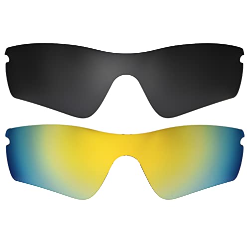 Objectifs Oakleys Radar Path rechange noir et or 24 carats