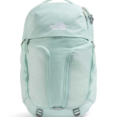 Image of The North Face Women's Surge Commuter Laptop Backpack - Everyday Travel Bag, Laptop Sleeve, Water-Repellent, Opal Frost, One Size