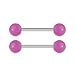 14G 16mm (5/8 Inch) Surgical Steel Purple Glow In The Dark Nipple & Tongue Ring Barbells