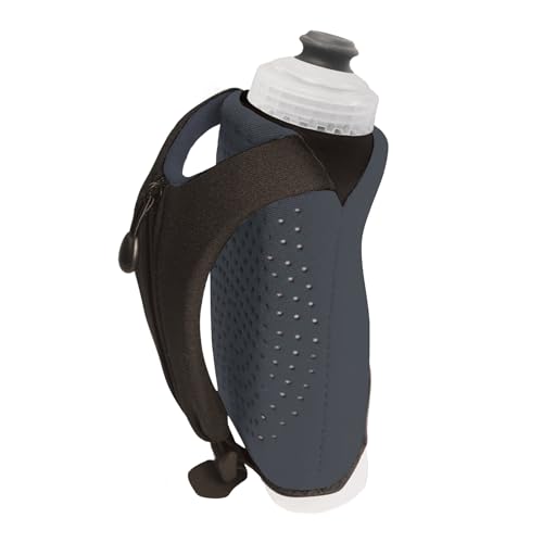 Amphipod Hydraform Ergo-Lite - Botella de agua para correr de mano, antideslizante, ergonómica, 16 onzas, color carbón
