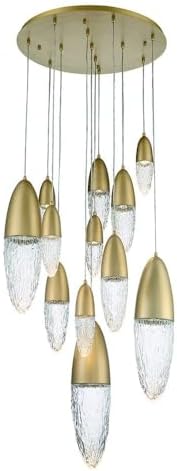 Eurofase Ecrou 12 Light Large Chandelier with Gold Finish