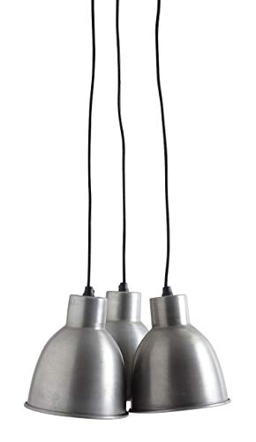 AUBRY GASPARD - Suspension 3 Lampes Zinc Design Moderne Ø16 cm - Hauteur 18 cm - Câble Ajustable 80 cm - Culot E27 - Ampoules Non Fournies - Idéale Salon Salle à...