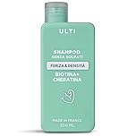 ULTI Paris Shampoo cheratina e biotina | senza solfati siliconi parabeni 300 ml, naturale |shampoo aloe vera, ricostruzione capelli professionali