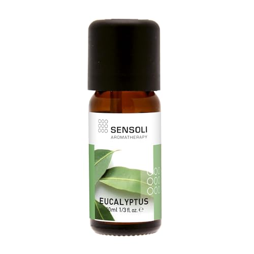 SENSOLI Eucalyptus Essential Oil 10ml 100% Pure Eucalyptus Globulus Amber Glass Dropper Bottle Aromatherapy Essential Oil for Diffusers Massage & DIY Blends