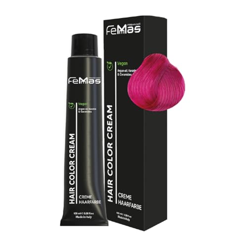 FemMas Coloration capillaire Fantasy Pink I Crème à l'huile d'argan, à la kératine et aux céramides I Comme coloration permanente ou teinte pour des...