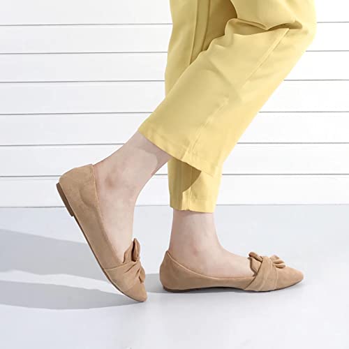 Image of MUSSHOE Comfortable Office Flats for Women: Pointed Toe Work Shoes with Memory Foam - Dressy Business Casual Slip On Flats for Commute & All Day Wear