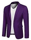 COOFANDY Men Blazer Slim Fit Purple Sport Coat Casual Dinner Jacket (Purple M)