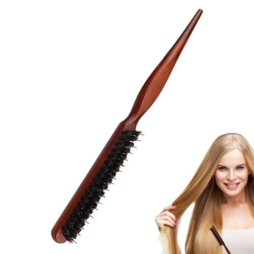 Cepillo de pelo de cerdas – Cepillo de pelo liso para un estilo elegante, cepillo de pelo y natural para cabello fino y fino, cepillo ergonómico de cerdas para mujeres y hombres