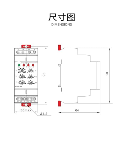 Relais de protection triphasé GRV8-10 contre surtension 380V et perte de phase - 3