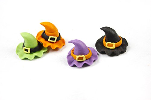 Hobbybäcker 18er-Set Hexenhüte aus Zucker, essbare Halloween Deko, für Cupcakes und Kuchen, Mini Halloween-Topper, bunt Cover