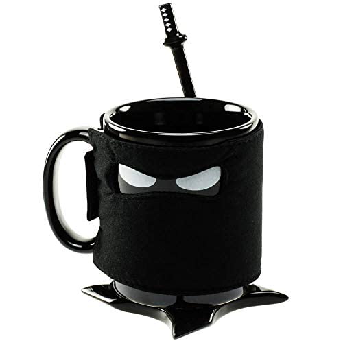Image of Ninja Tea Coffee Mug with Coaster and Stirrer 300ml