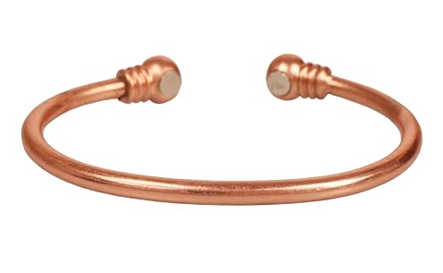 Image of Touchstone Handcrafted By Indian Skilled Artisans Durable High Gauge Copper Hand Twisted Pipe Bracelet in Natural Tone.