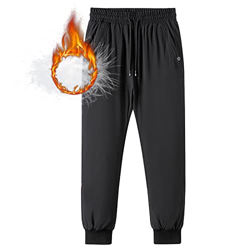 TDHLW Daunenhose Herren Winter Thermo Jogginghose 90% Entendaunen Outdoor Ski Hose Wasserdicht Winterhose für Trekking Snowboarden Wandern Radfahren,Black 1,XXL Cover