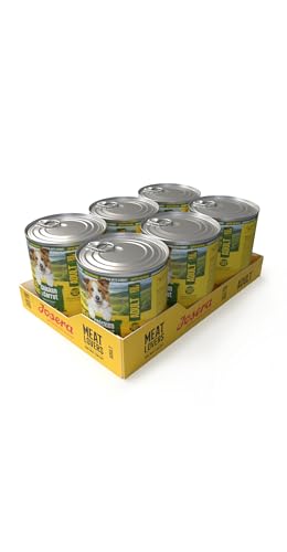 JOSERA Meat Lovers Menu Chicken with Carrot (6 x 800 g) | Adult | Premium Nassfutter für ausgewachsene Hunde | Huhn mit Karotte- mit viel Fleisch (65%) | weizenfrei | Hundefutter nass | 6er Pack
