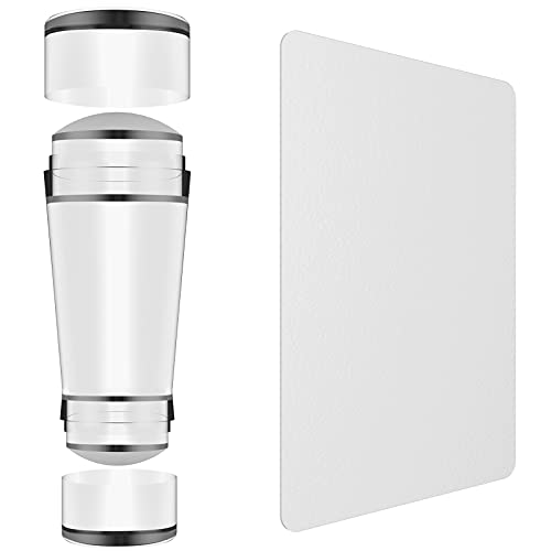 Double Sided Nail Art Stamper, Clear Silicone Stamping Jelly With Scraper, Transparent Visible Body, No Misplacement For Diy Nail Decor #TOP2