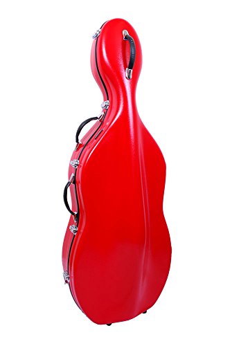 Tonareli Fiberglass Cello Case w/Wheels - Red