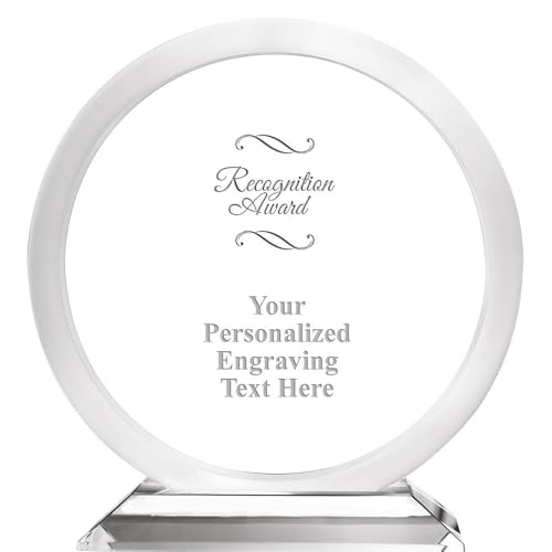 Crown Awards Personalized Crystal Trophy, 6 3/4" Engraved Recognition Grandeur Crystal Award Prime