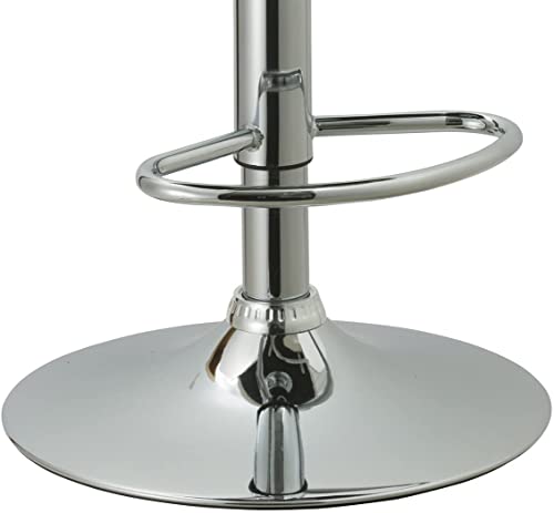 Ac Pacific ACBS15-WHITE Contemporary Adjustable Swivel Kitchen Bar Stool Chair With Cushion And Armrest, 24"-33", White Acbs15 Daisy White Square thumb #9