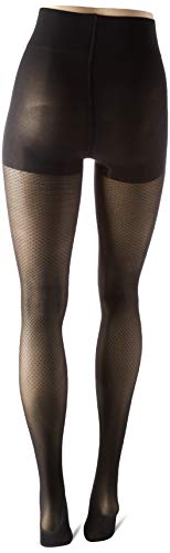 Hanes Script Women's Fashion Diamond Compression Tights for Leg Support, Control Top, Sheer Toe, Black, Size Large (Pack of 1) - image 4