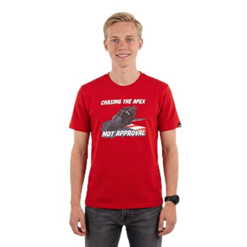Image of Men's Round Neck Graphic Printed T-Shirt, Red | Premium Cotton Casual Riding Tee | Comfortable Regular Fit Crew Neck for Bikers & Everyday Wear