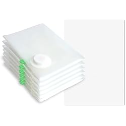 Maletas Con Ropa LIXTYC Bolsas vacio ropa. Pack 6 bolsas para guardar ropa 50x40 cm + pegatinas. Bolsas almacenaje ropa vacio, bolsa para comprimir ropa maleta. Vacuum storage bags para aspirador almacenamiento viaje