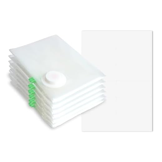 LIXTYC Bolsas vacio ropa. Pack 6 bolsas para guardar ropa 50x40 cm + pegatinas. Bolsas almacenaje ropa vacio, bolsa para comprimir ropa maleta. Vacuum storage bags para aspirador almacenamiento viaje