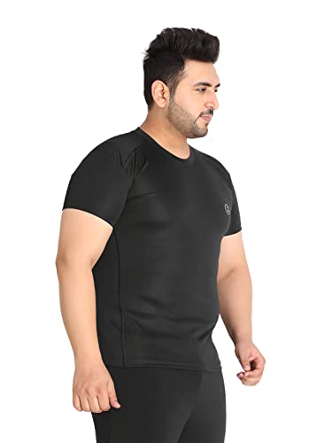 Image of CHKOKKO Men's Polyester Regular Fit Solid Sports T-Shirt
