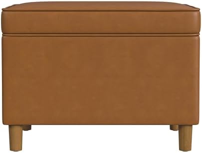 HomePop - Dinah 24" Storage Ottoman- Carmel Faux Leather