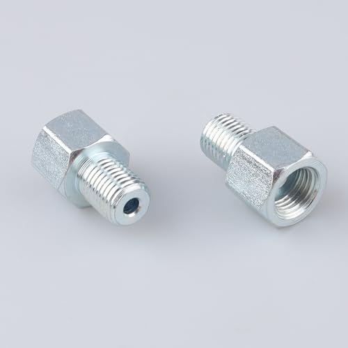 Image of AC PERFORMANCE 3 /8x24 Inverted Fittings Zinc Steel 2PCS 23mm OAL | Female inverted to male thread adapter, zinc-coated steel for automotive brake lines