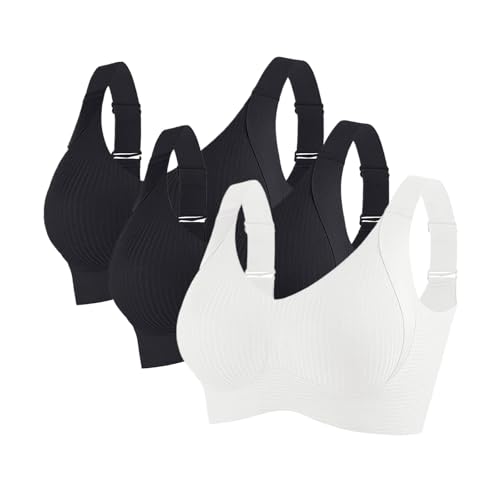 Soutien-gorge sans armature push up convertible dos nu en lot de 3 pièces confort