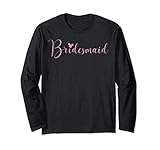 Disney Mickey And Friends Bridesmaid Simple Pink Text Long Sleeve T-Shirt