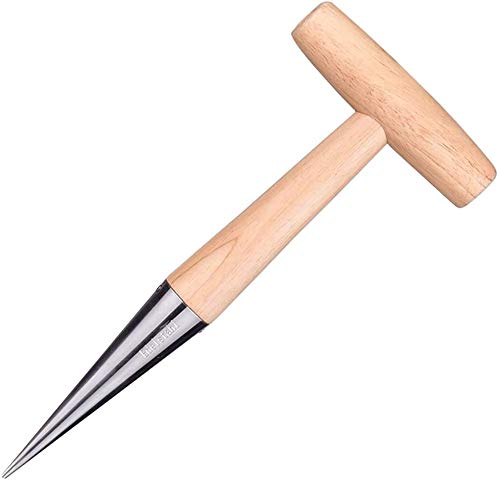 Handled Stainless Dibber,Durable Long Lasting Garden Tool Migration Hole Punch Plant Seed Garden Loosen Soil
