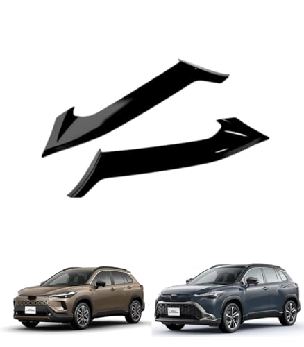 QYMDRION FOR Corolla Cross 2022~2025年 外装 専用設計 フロント バンパートリムエンブレム トリム フロント エンブレム ガーニッシュトリム 鏡面仕上げ - カローラクロス 専用 カスタムパーツ(ピアノブラック) [並行