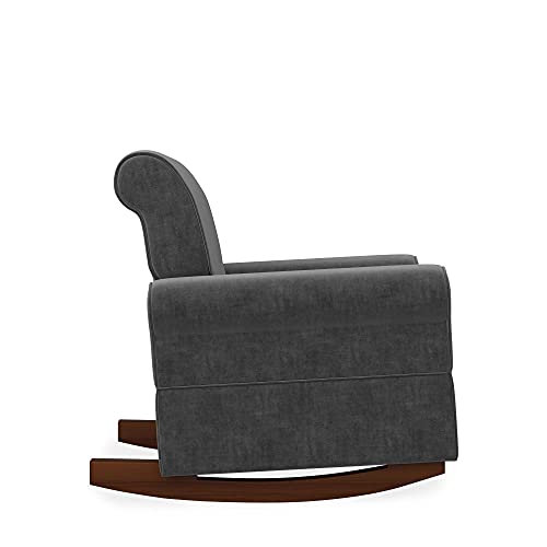 Baby Relax The Mackenzie Microfiber Plush Nursery Rocker Chair, Grey - Thumbnail 4