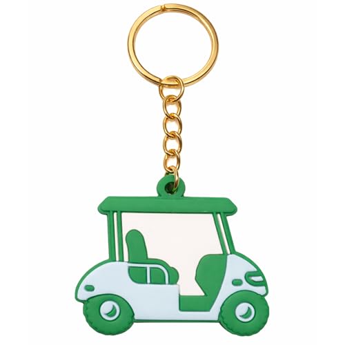 Golf Keychains Golf Cart Hat Glove Shirt & Clubs Designs | Golf Gift Accessory (Golf Cart)