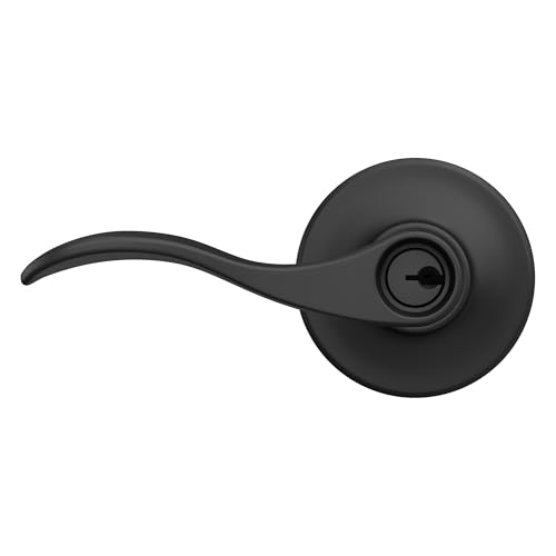 Image of SCHLAGE Accent Keyed Entry Door Handle, Reversible, Matte Black