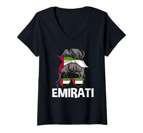 Womens UAE Flag V-Neck T-Shirt Dubai Abu Dhabi