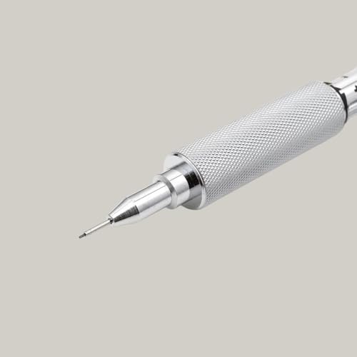 Image of OHTO MS01 0.3mm Mechanical Pencil - Precision Metal Drafting Pencil with Adjustable Lead Control, Knurled Grip & Durable Aluminum Navy Body | Made in Japan