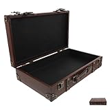 Abaodam Vintage Truhe aus Leder und Holz mit Großem Fassungsvermögen und Komfortablem Griff für Schaufensterdekoration in Spezialgeschäften und Retro stil